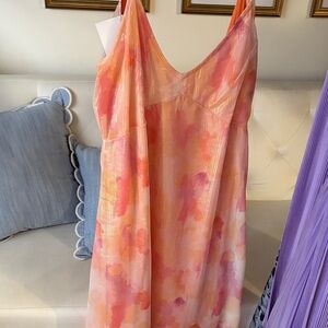 Pink and Orange Maxi Dress